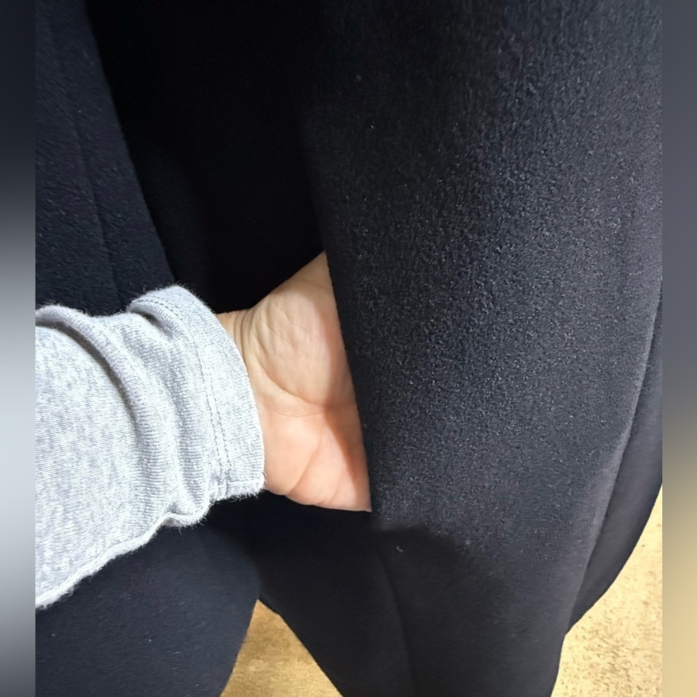 Cole Haan Wool Cashmere black midi large collar soft warm preppy winter coat 4P - Picture 8 of 14